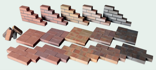 左から赤色、焼過色、中性色、還元色、マンガン色